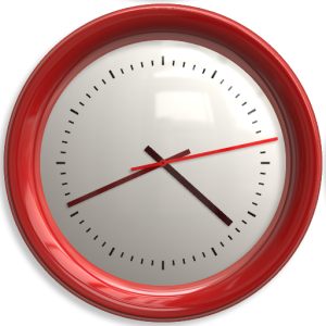 Red wall clock PNG image