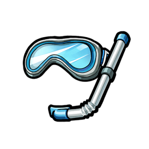 Snorkel, diving mask PNG