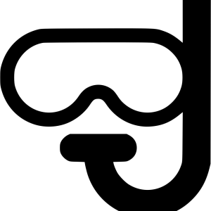 Snorkel, diving mask PNG