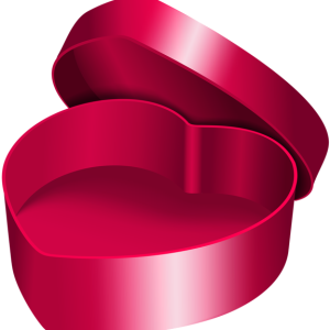red heart open gift box PNG