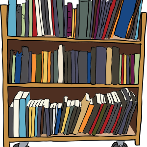 Bookshelf, bookcase PNG