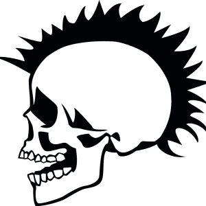 Punk hair skull PNG