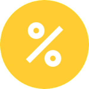 yellow round icon percent PNG