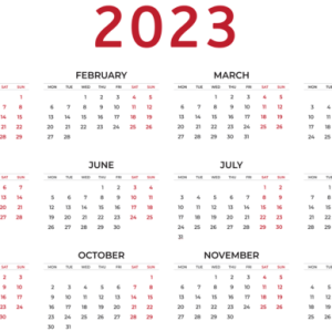 Calendar 2023 PNG