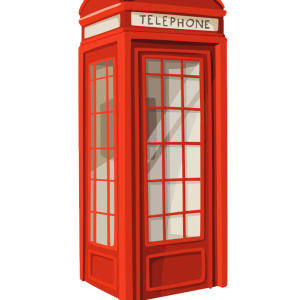 Red telephone box PNG