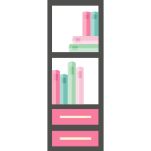 Bookshelf, bookcase PNG