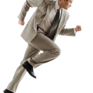 Running businessman PNG image