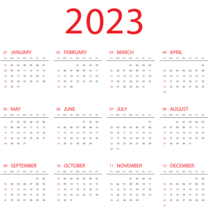 Calendar 2023 PNG