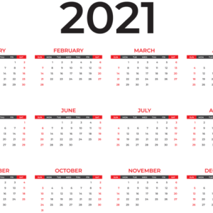 Calendar 2021 year PNG