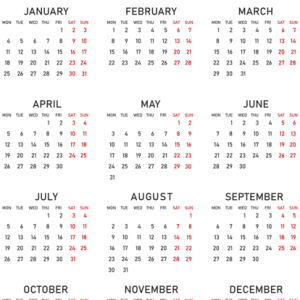 Calendar 2021 year PNG