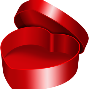red heart open gift box PNG