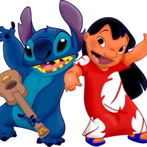 Stitch dancing with Lilo PNG
