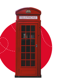Red telephone box PNG