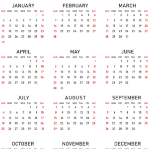 Calendar 2022 year PNG