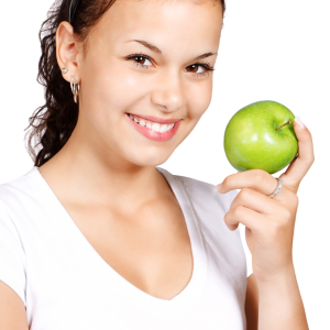 Apple in hand PNG