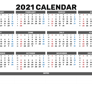Calendar 2021 year PNG