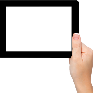 Tablet in hand PNG image