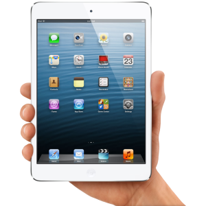 Tablet in hand PNG image