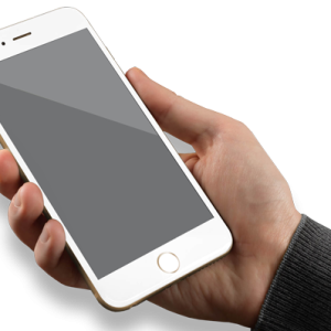 Smartphone in hand PNG