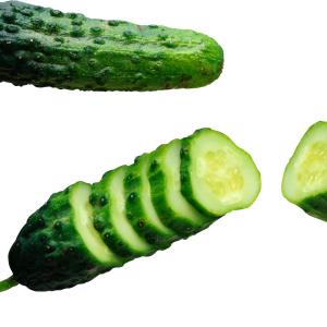 Cucumber sliced with knife PNG image