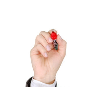 Pen in hand PNG image