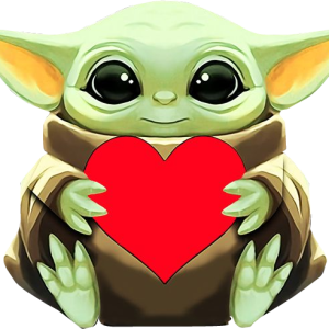 Yoda baby with heart PNG
