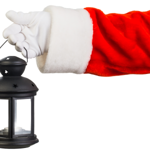 Santa Claus hand with lantern PNG
