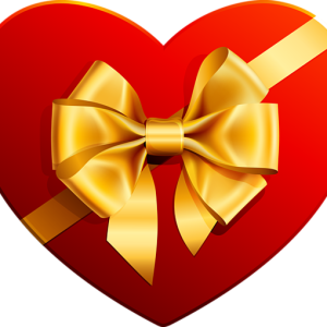 Red heart gift box PNG
