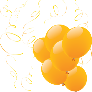 Yellow balloons PNG image