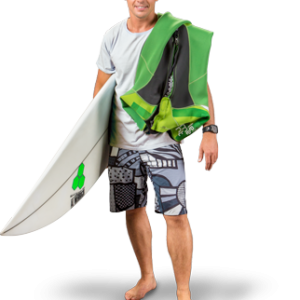 Man with surfing board PNG image