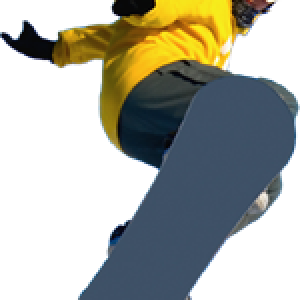 Man jumps on snowboard PNG image
