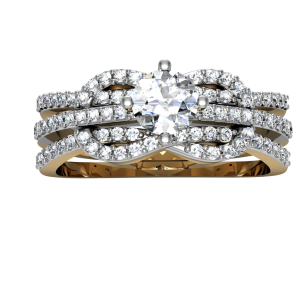 silver ring with diamonds PNG