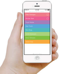 Smartphone in hand PNG image