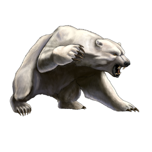 white angry bear PNG image