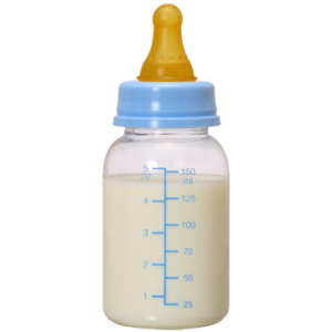 Baby bottle with milk PNG