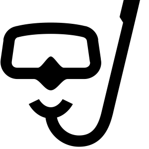 Snorkel, diving mask PNG
