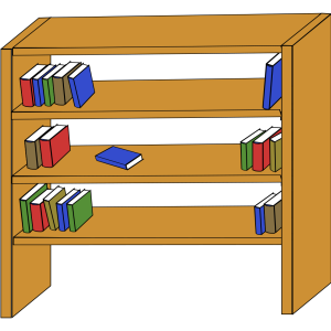 Bookshelf, bookcase PNG