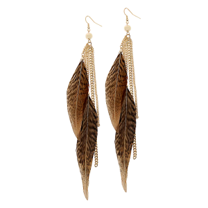 Feather earrings PNG image