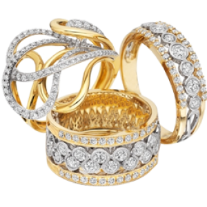 silver rings with diamonds PNG