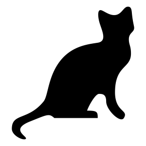 Cat lack silhouette sitting PNG