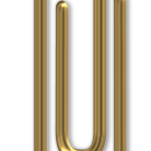 Golden paper clip PNG