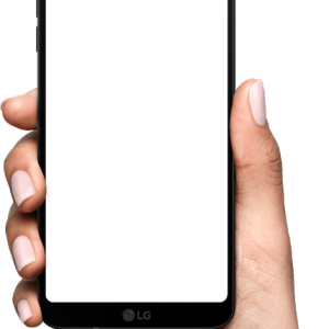 Smartphone in hand PNG