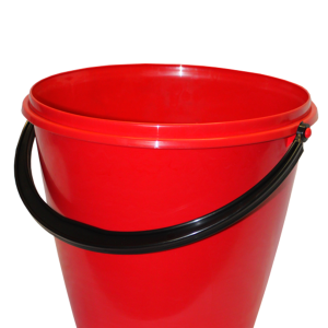 Plastic red bucket PNG image