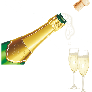 Champagne popping PNG