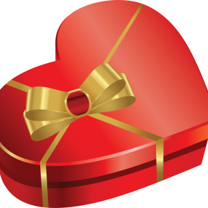 Red heart gift box PNG
