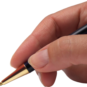 Pen in hand PNG image