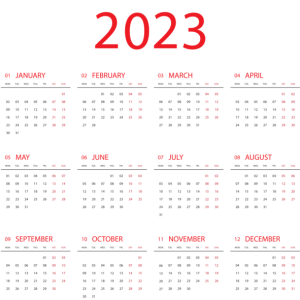 Calendar 2023 PNG
