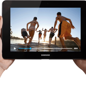 Tablet in hands PNG image