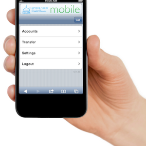 Smartphone in hand PNG image