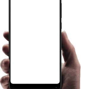 Smartphone in hand PNG